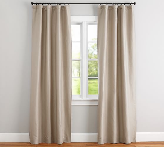 Dupioni Silk Pole Pocket Curtain Sahara Pottery Barn