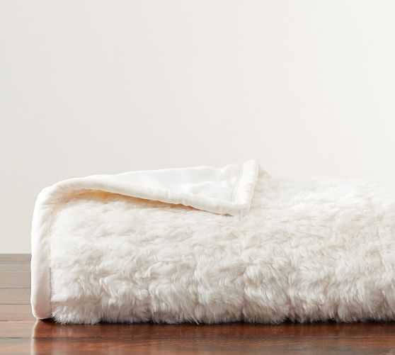 Faux Lamb Throw Blanket Pottery Barn
