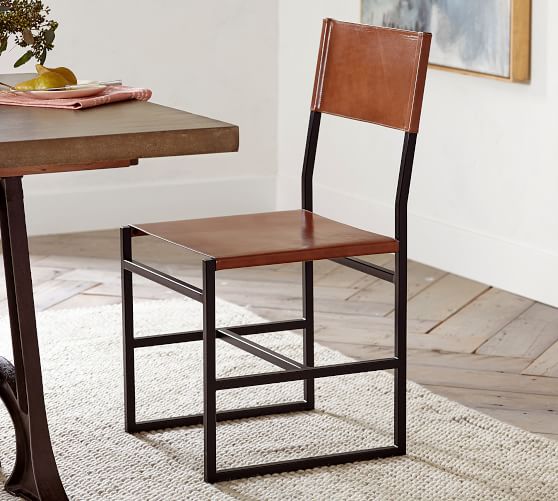 Hardy Leather Dining Chair Pottery Barn