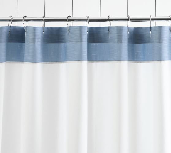 Linwood Border Shower Curtain Pottery Barn