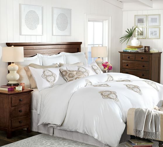 Alyssa Embroidered Patterned Duvet Cover Sham Pottery Barn