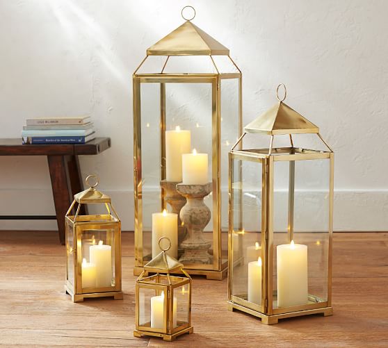 Malta Lantern Brass Finish Pottery Barn