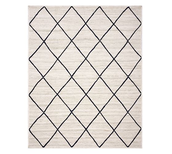 Jute Lattice Rug Flax/Ivory Pottery Barn