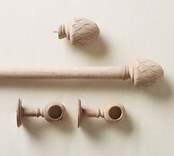 Fey Wood Curtain Rod Finial Pottery Barn