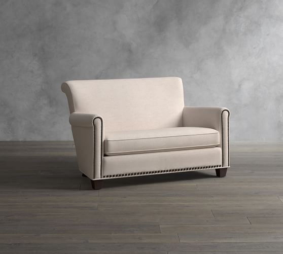 Irving Upholstered Settee with Nailheads Sofa For Small Spaces