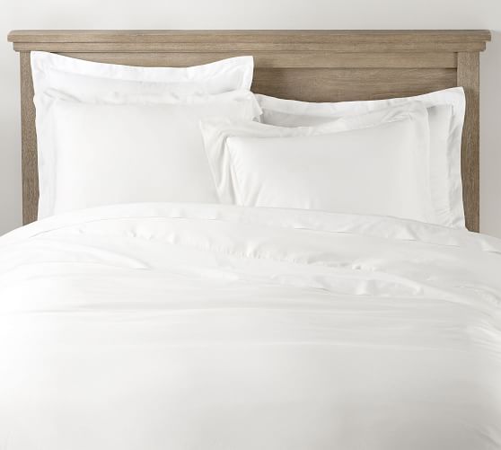 Tencel Voile Flange Solid Duvet Cover White Pottery Barn