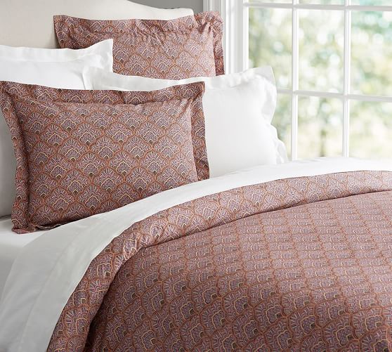 Olivia Bird Reversible Patterned Duvet Cover Sham Pottery Barn