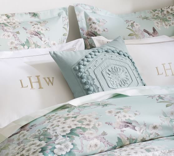 Pom Pom Embroidered Decorative Pillow Cover Pottery Barn