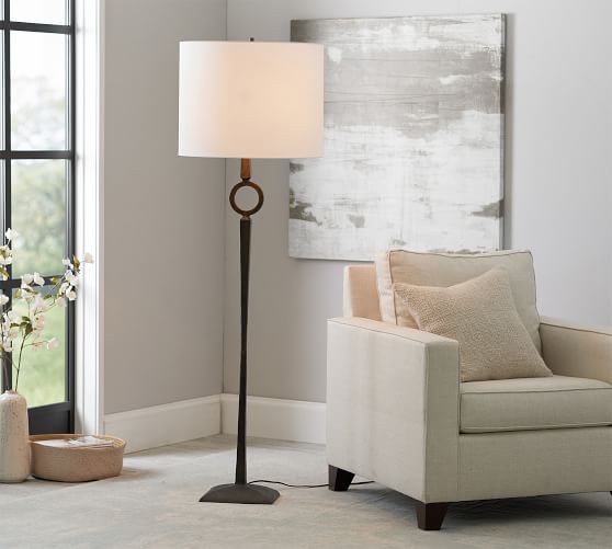 Easton Forged Iron Round Floor Lamp Pottery Barn