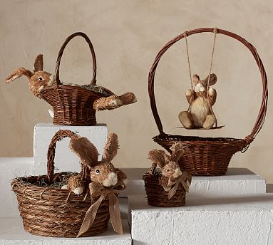 Bunny Rimmed Easter Baskets Decorative Objects Pottery Barn