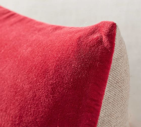 Velvet with Linen Pillow Cover Pottery Barn