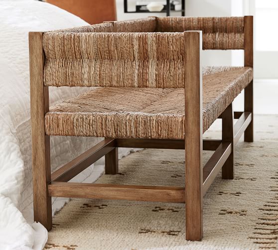 Malibu Woven Bench Bedroom Bench Pottery Barn