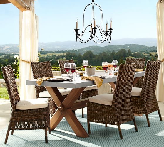 Torrey All Weather Wicker Dining Side Chair Espresso Pottery Barn