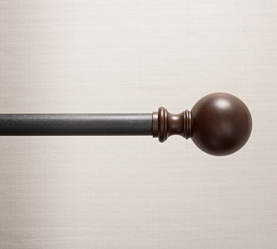 Cast Iron Wood Ball Finial Curtain Rod Pottery Barn