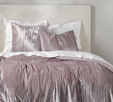Crinkle Velvet Duvet Cover Shams Pottery Barn
