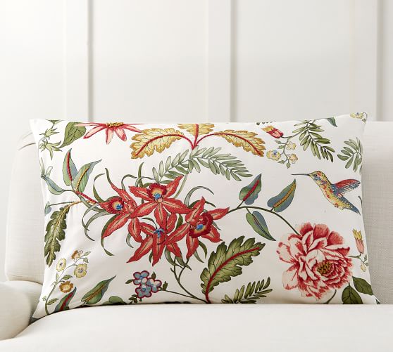 Karina Floral Embroidered Decorative Pillow Cover Pottery Barn