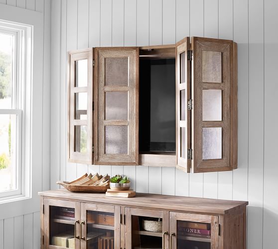 Grant Antiqued Mirror Tv Cover Pottery Barn