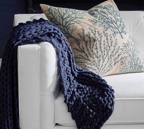 Layered Coral Decorative Pillow Cover Pottery Barn
