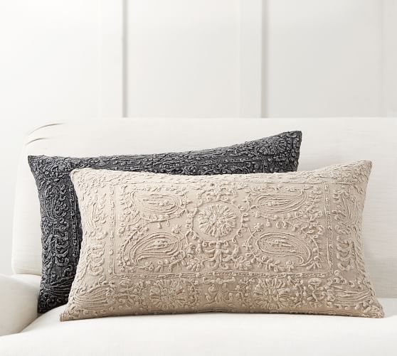 Lenore Embroidered Decorative Pillow Cover Pottery Barn