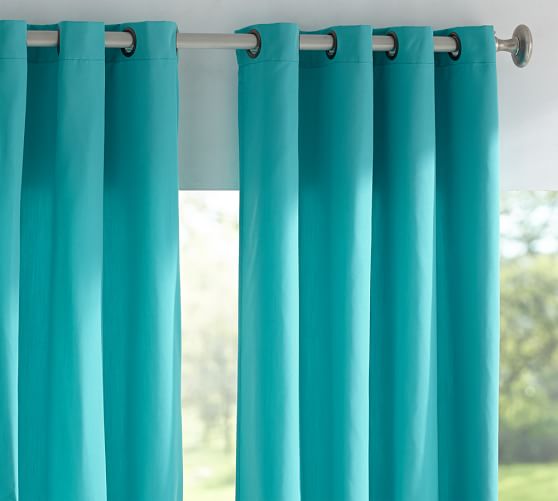 Sunbrella Solid Outdoor Grommet Curtain Aruba Pottery Barn
