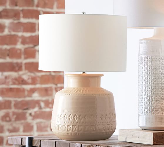 Jamie Young Emma Ceramic Round Table Lamp Jamie Young Emma Ceramic Round Table Lamp