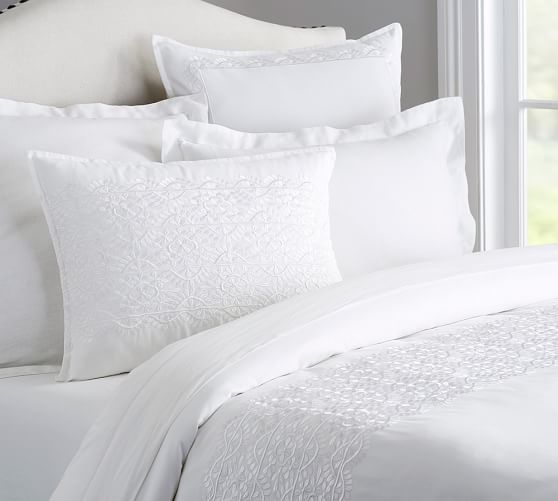 Marjorelle Embroidered Patterned Duvet Cover Sham Pottery Barn