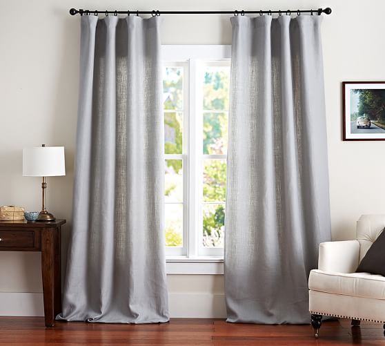 Belgian Linen Curtain Made With Libeco Linen Gray Pottery Barn