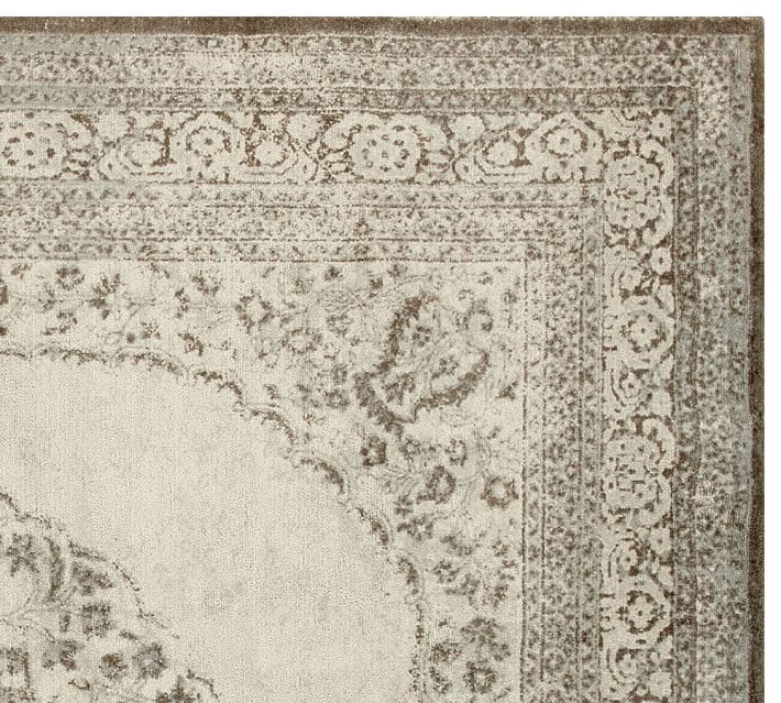 Elyse Printed Rug Swatch Gray Pottery Barn