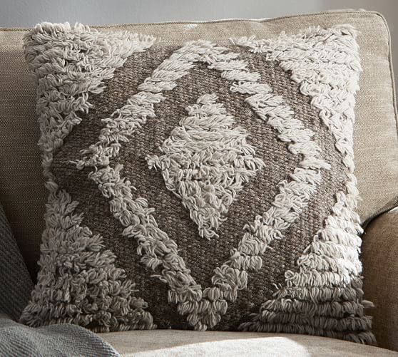 Brown Ivory Shag Decorative Pillow Cover Pottery Barn