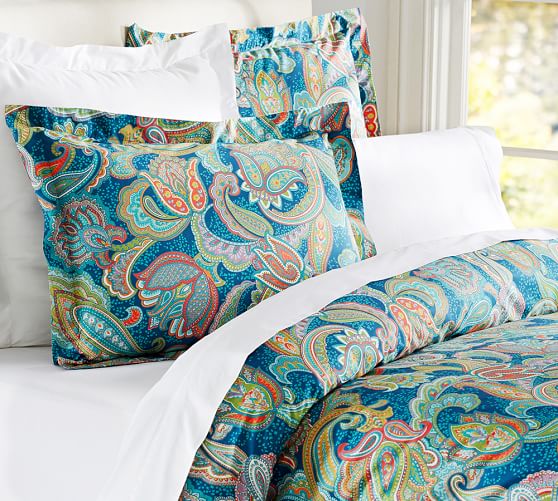 Ana Paisley Patterned Duvet Cover Sham Pottery Barn