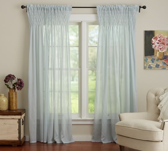 Smocked Curtain Pottery Barn