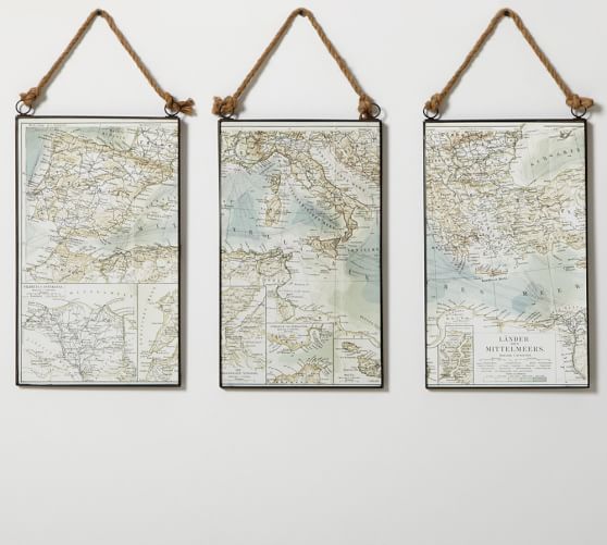 Map Triptych Pottery Barn