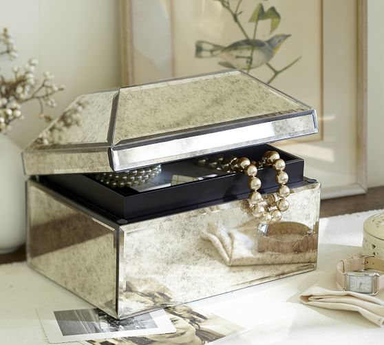 Antique Mirror Medium Jewelry Box Pottery Barn