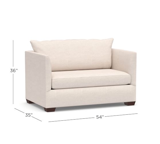 Luna Fabric Twin Sleeper Sofa with Memory Foam Mattress Pottery Barn