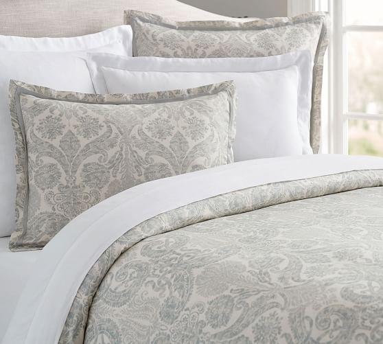 Samantha Damask Sateen Patterned Duvet Cover Sham Pottery Barn