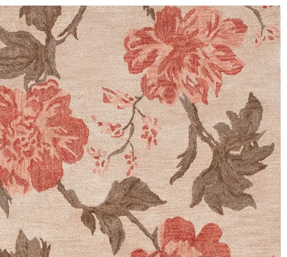 Kismet Tufted Floral Rug Ivory Neutral Pottery Barn