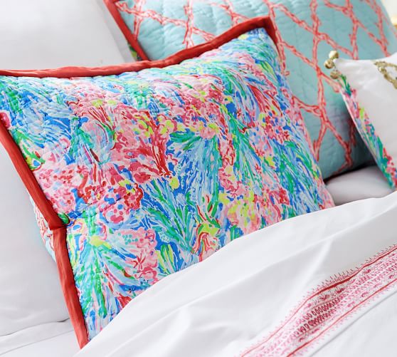 Lilly Pulitzer Fan Sea Pants Reversible Pillow Sham Pottery Barn
