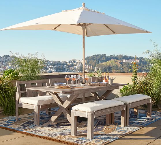 Indio X Base Extending Dining Table Pottery Barn