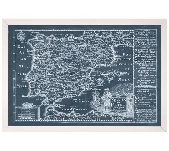 Blueprint Maps Framed Prints Pottery Barn