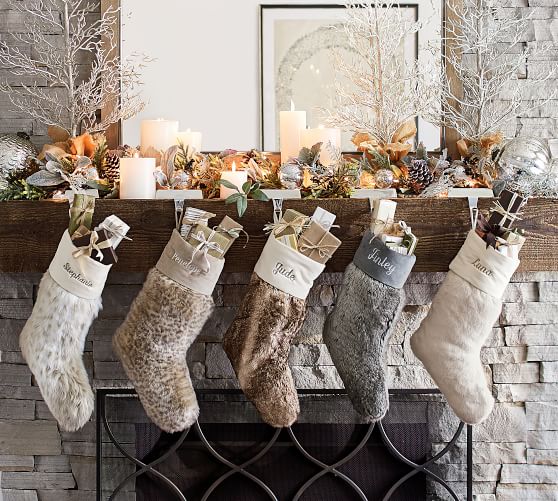 Personalized Faux Sheepskin Stocking With Bells Pottery Barn