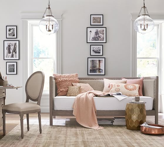 Reeve Matelasse Organic Cotton Daybed Mattress Cover Pottery Barn