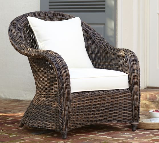 Torrey All Weather Wicker Roll Arm Lounge Chair Espresso