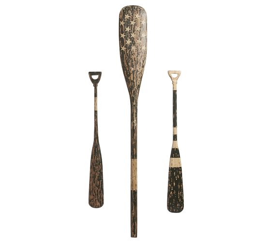 Hanging Wooden Oars Set Of 3 Wall Decor Pottery Barn