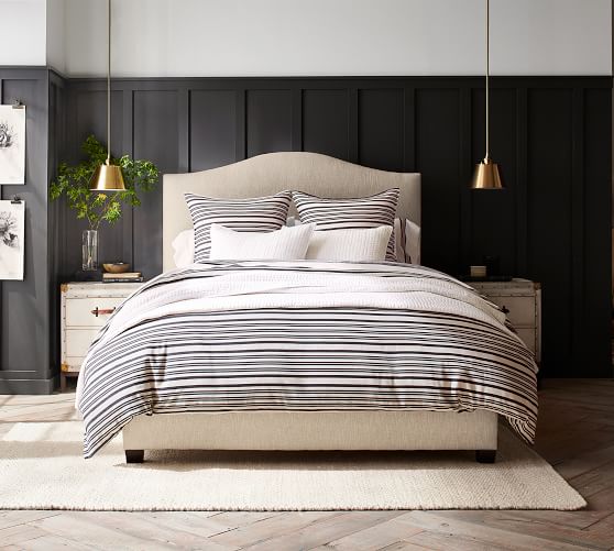 Raleigh Upholstered Curved Headboard Pottery Barn