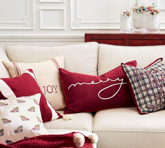 Merry Lumbar Decorative Pillow Cover Pottery Barn