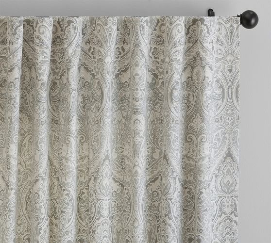 Mackenna Paisley Curtain Taupe Pottery Barn