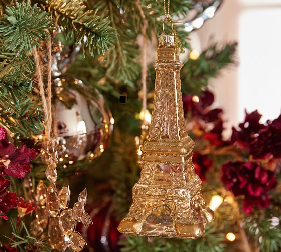 Eiffel Tower Glass Christmas Ornament Pottery Barn