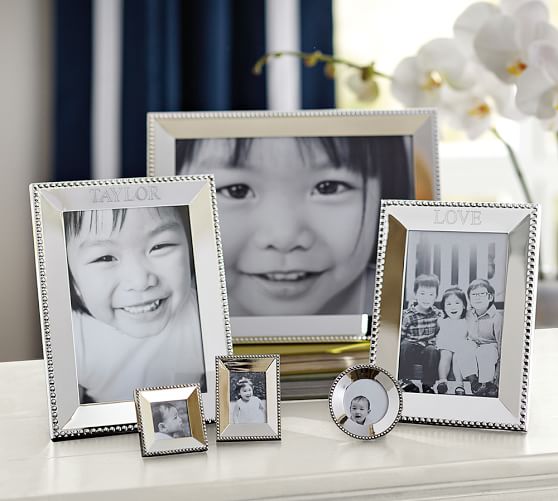 Personalized Beaded Silver Plated Frames Pottery Barn
