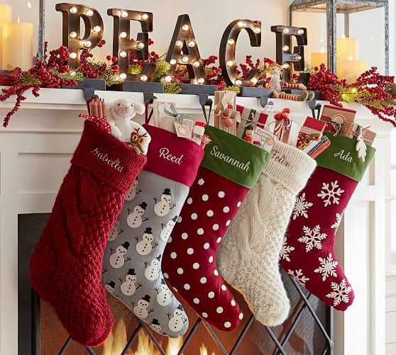 Personalized Chunky Knit Stockings Pottery Barn