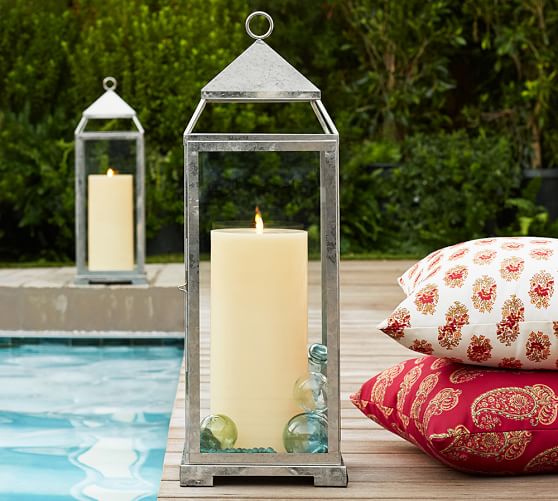 Malta Lantern Galvanized Finish Pottery Barn